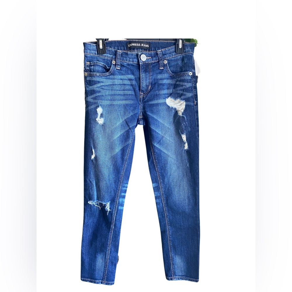 Express Jeans - Distressed Bleach Strain Pants